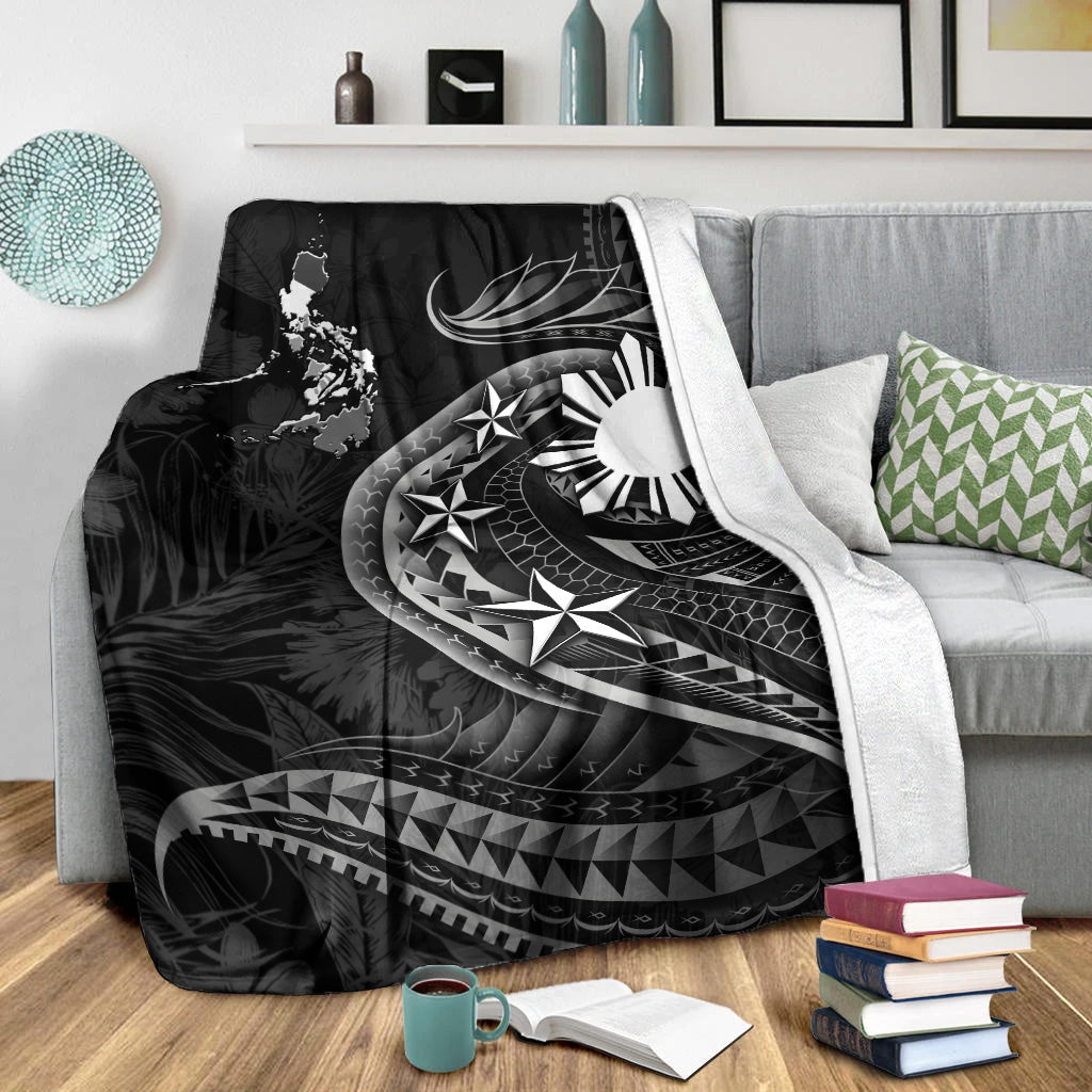 Philippines Filipinos Premium Blanket Philippines Sun Tribal Patterns Tropical Flowers Curve Style-Myprintsy