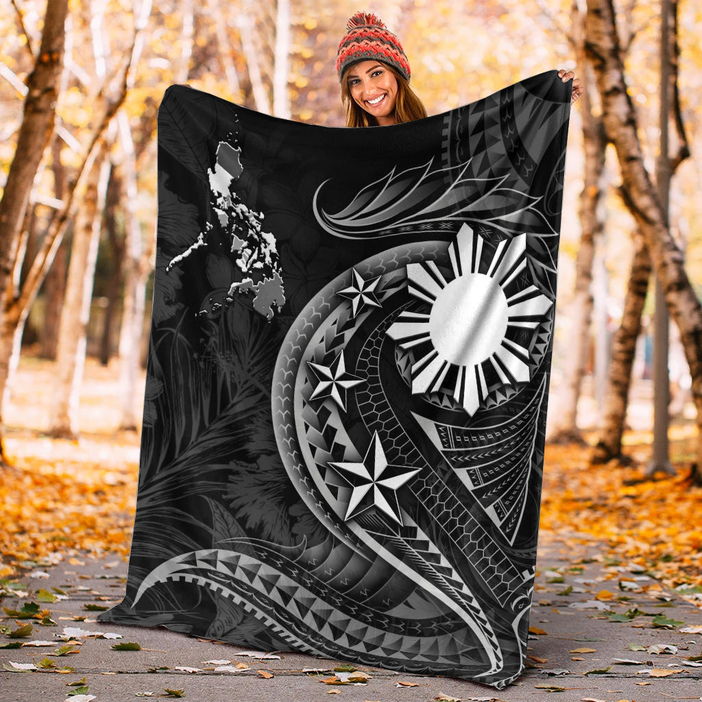Philippines Filipinos Premium Blanket Philippines Sun Tribal Patterns Tropical Flowers Curve Style-Myprintsy