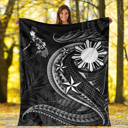 Philippines Filipinos Premium Blanket Philippines Sun Tribal Patterns Tropical Flowers Curve Style-Myprintsy