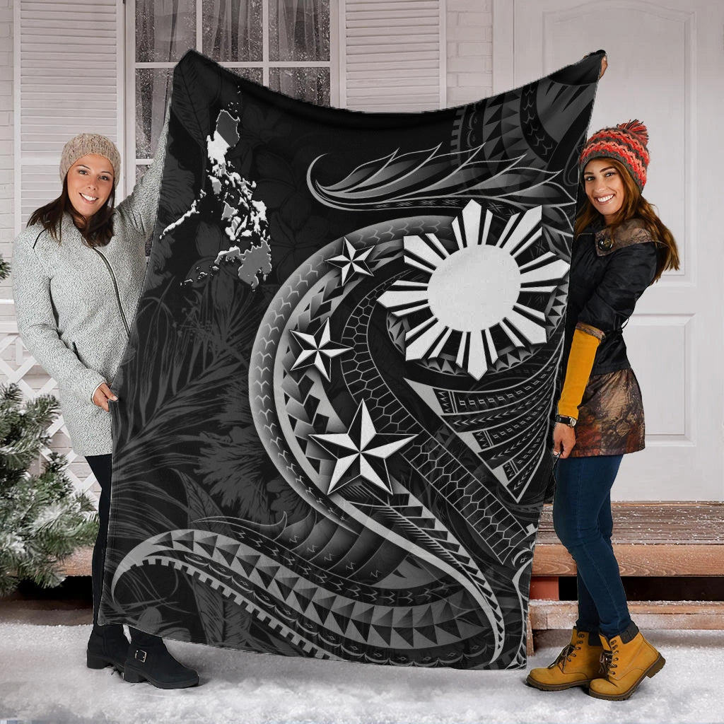 Philippines Filipinos Premium Blanket Philippines Sun Tribal Patterns Tropical Flowers Curve Style-Myprintsy