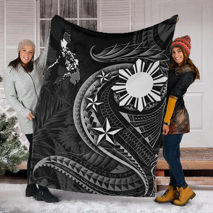 Philippines Filipinos Premium Blanket Philippines Sun Tribal Patterns Tropical Flowers Curve Style-Myprintsy