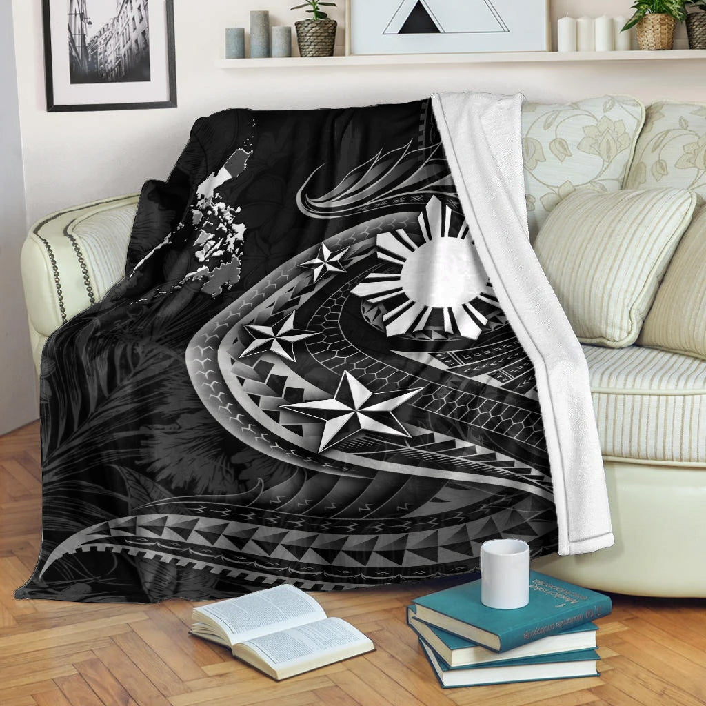 Philippines Filipinos Premium Blanket Philippines Sun Tribal Patterns Tropical Flowers Curve Style-Myprintsy