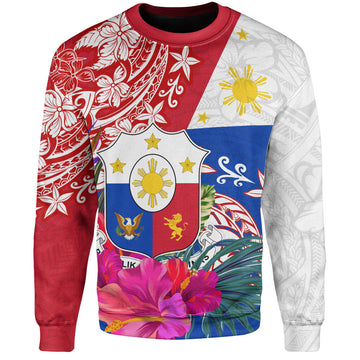 Philippines Filipinos Sweatshirt Flag Tribal Tropical Style-Myprintsy