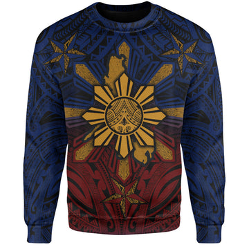 Philippines Filipinos Sweatshirt Golden Sun Islands Tribal Style-Myprintsy