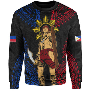 Philippines Filipinos Sweatshirt Lapu Lapu Tattoo Batok Tribal Motifs Designs-Myprintsy
