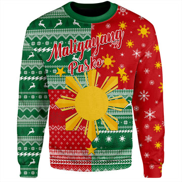 Philippines Filipinos Sweatshirt Merry Christmas Pattern Sun Style-Myprintsy