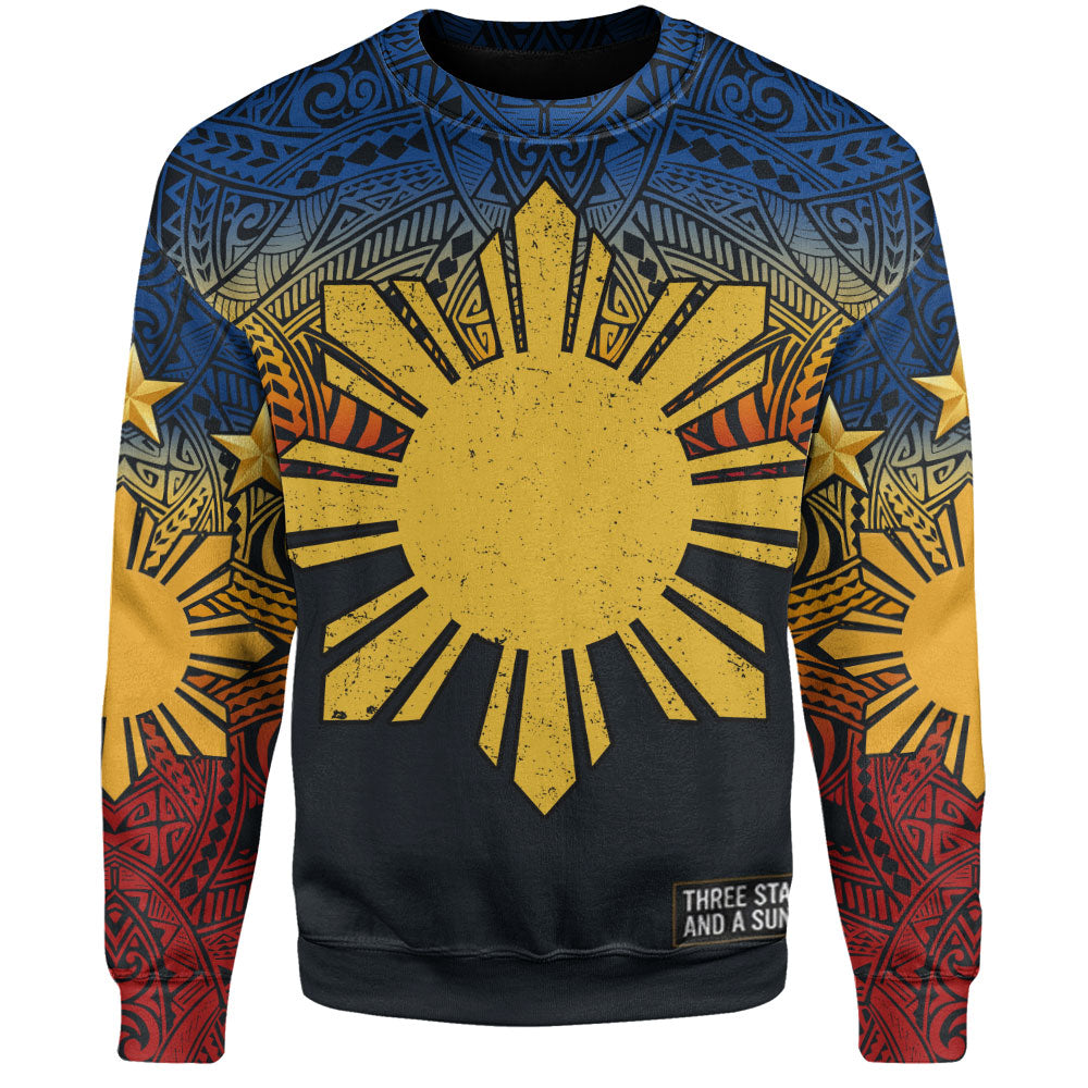 Philippines Filipinos Sweatshirt Philippine Pride Three Stars and A Sun-Myprintsy