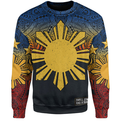 Philippines Filipinos Sweatshirt Philippine Pride Three Stars and A Sun-Myprintsy