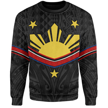 Philippines Filipinos Sweatshirt Polynesian Inspired Tribal Tattoo-Myprintsy