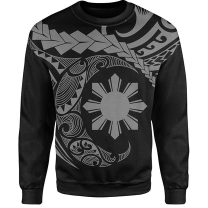 Philippines Filipinos Sweatshirt Polynesian Tribal Half Circle-Myprintsy