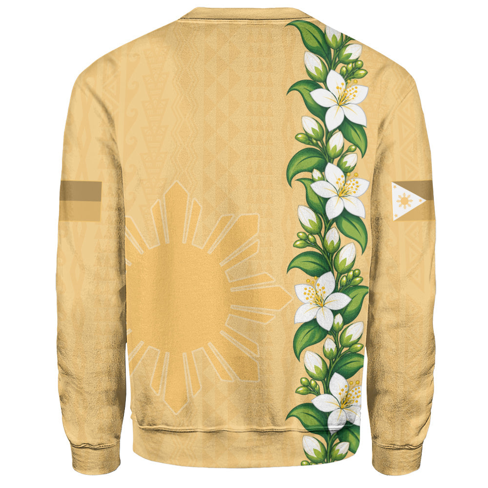 Philippines Filipinos Sweatshirt Sampaguita Flower Tribal Polynesian Sun Island Style-Myprintsy