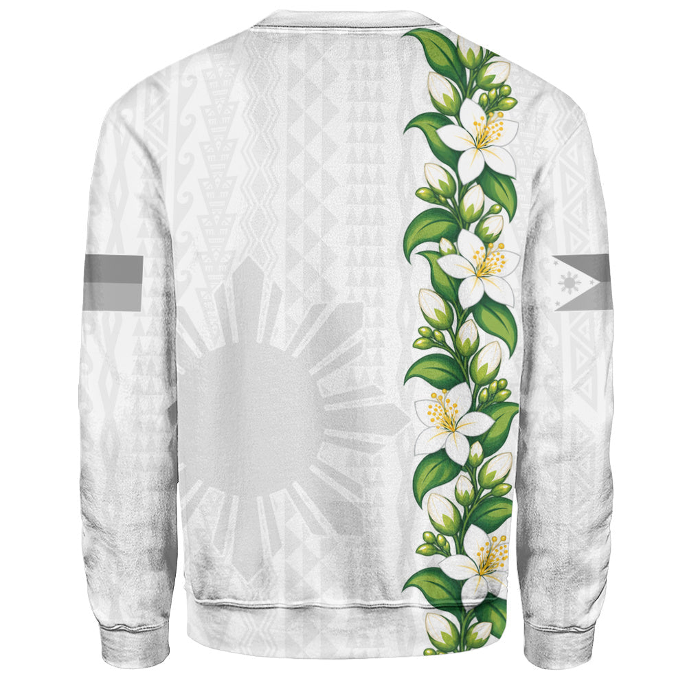 Philippines Filipinos Sweatshirt Sampaguita Flower Tribal Polynesian Sun Island Style-Myprintsy