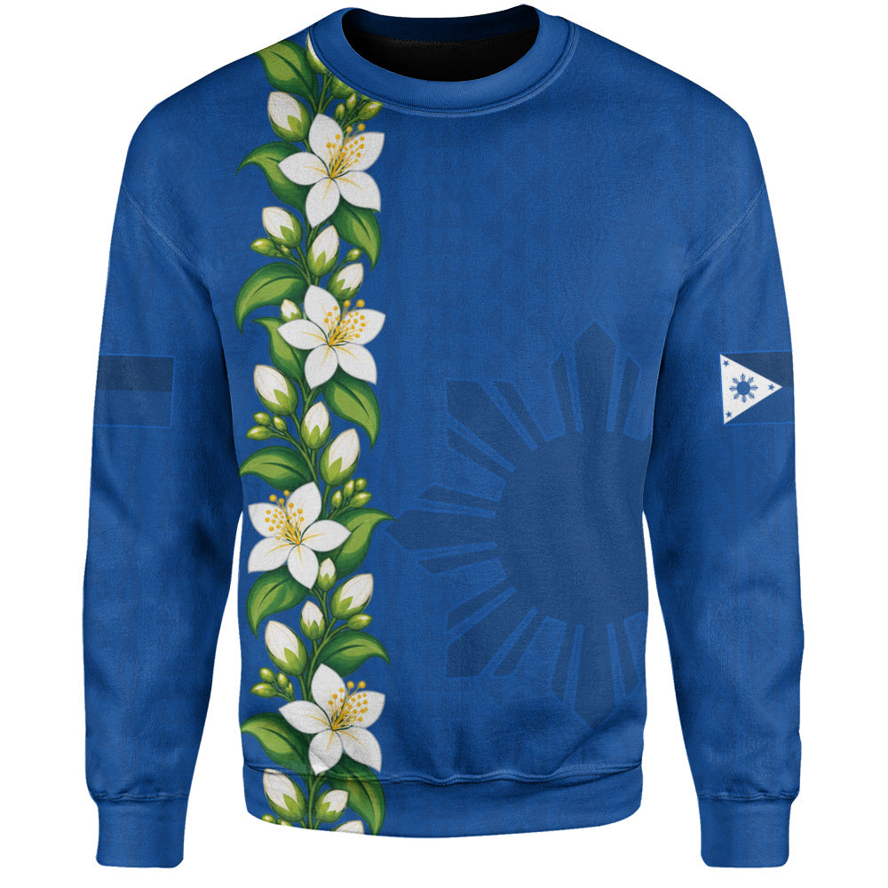 Philippines Filipinos Sweatshirt Sampaguita Flower Tribal Polynesian Sun Island Style-Myprintsy