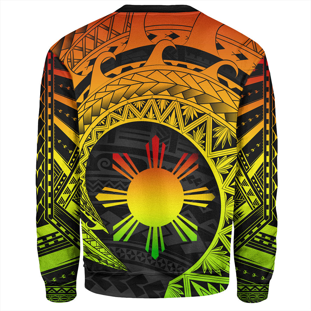 Philippines Filipinos Sweatshirt Sun Tribal Polynesia Reggae-Myprintsy