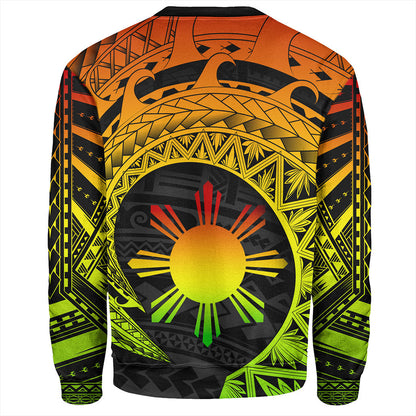 Philippines Filipinos Sweatshirt Sun Tribal Polynesia Reggae-Myprintsy