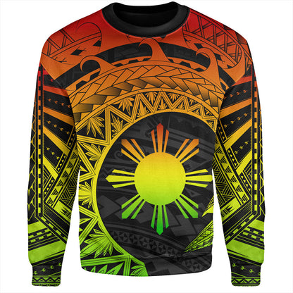 Philippines Filipinos Sweatshirt Sun Tribal Polynesia Reggae-Myprintsy
