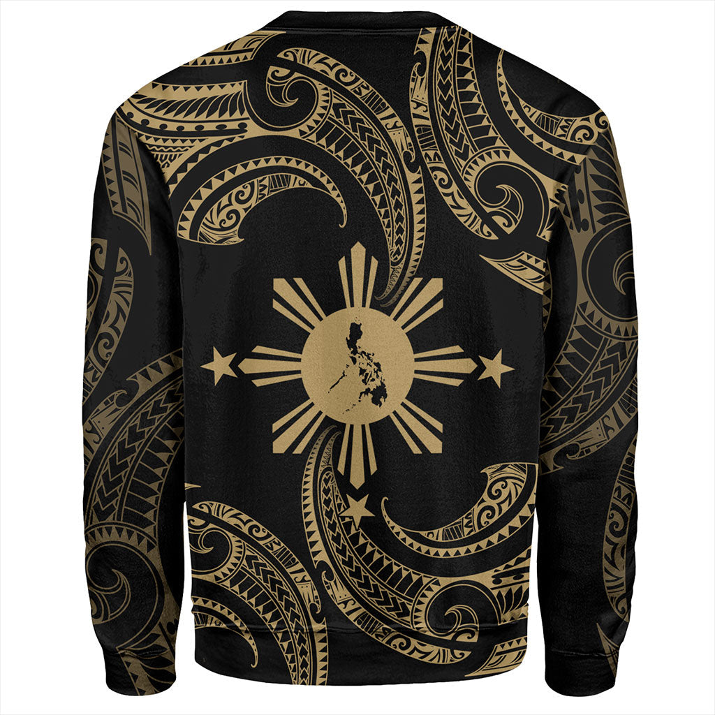 Philippines Filipinos Sweatshirt Tribal Polynesian Wave Tattoo-Myprintsy