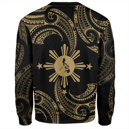 Philippines Filipinos Sweatshirt Tribal Polynesian Wave Tattoo-Myprintsy