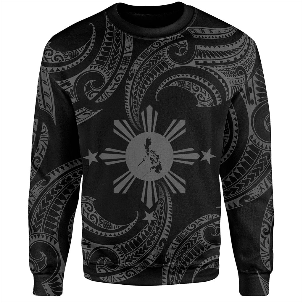 Philippines Filipinos Sweatshirt Tribal Polynesian Wave Tattoo-Myprintsy