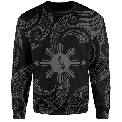 Philippines Filipinos Sweatshirt Tribal Polynesian Wave Tattoo-Myprintsy