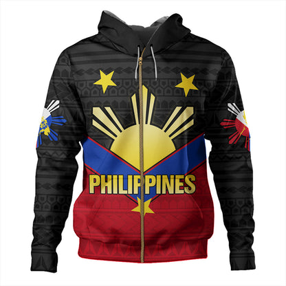 Philippines Hoodie Custom - Philippines Sun Star Sport Style Polynesian-Myprintsy