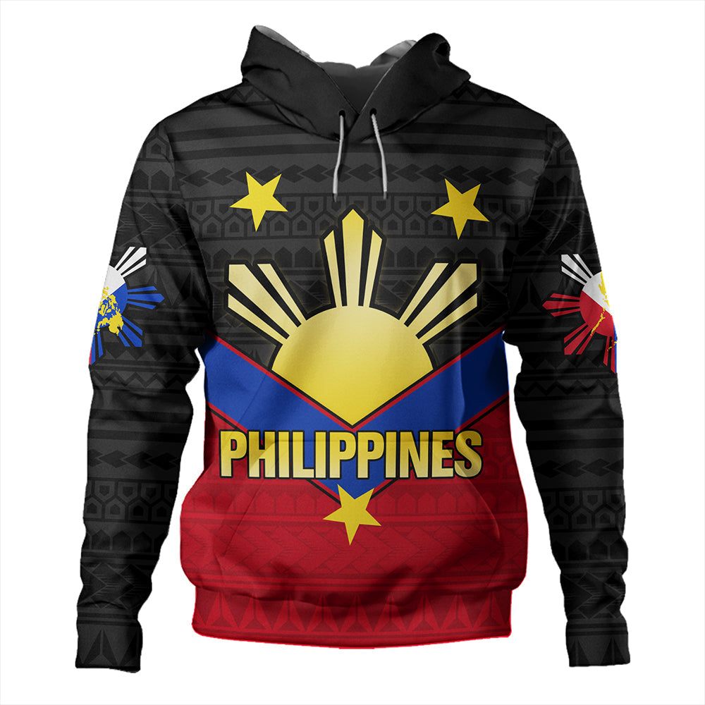 Philippines Hoodie Custom - Philippines Sun Star Sport Style Polynesian-Myprintsy