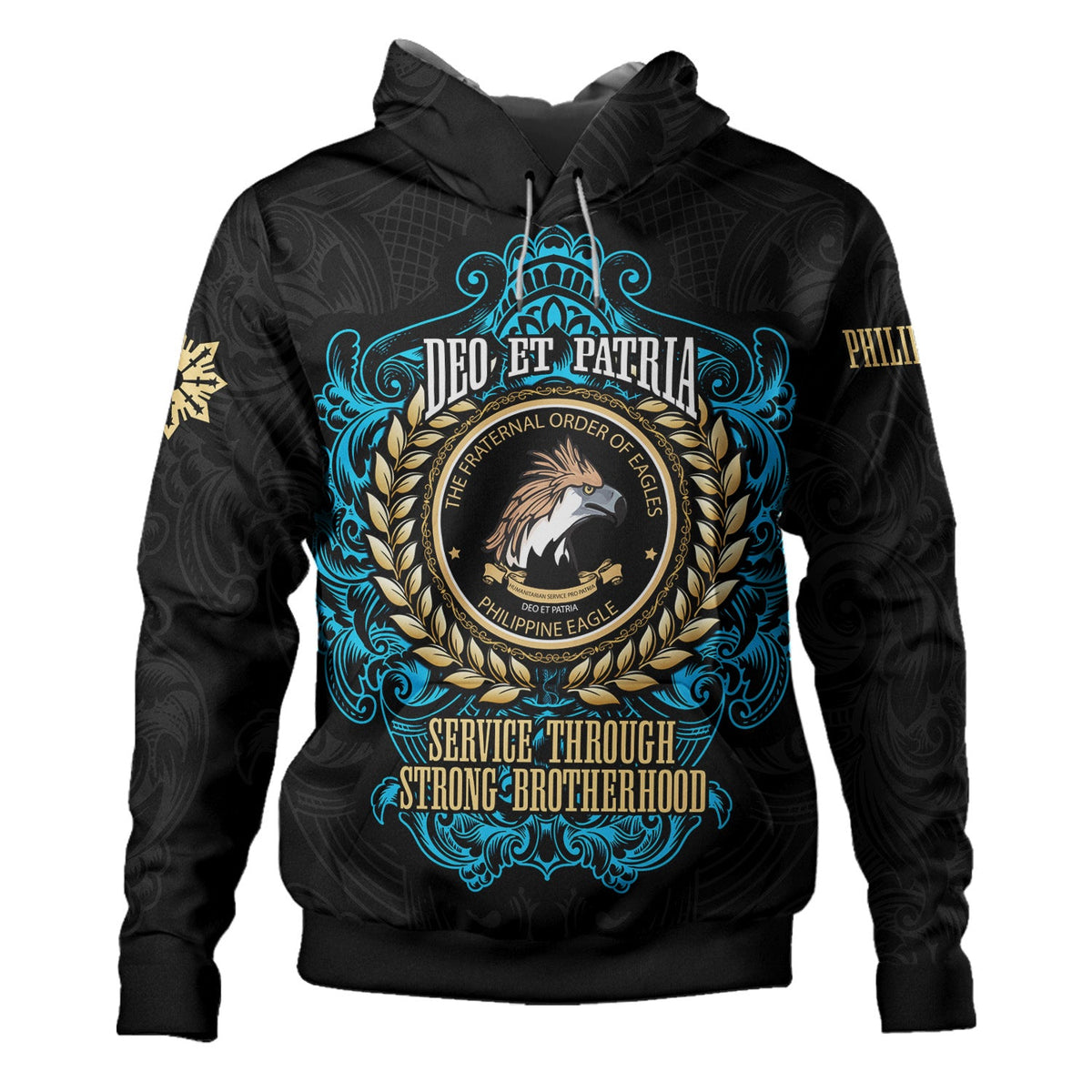 Philippines Hoodie - Philippine Eagles Ornament Vintage Style-Myprintsy
