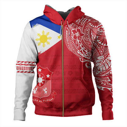 Philippines Hoodie Polynesian Flag With Coat Of Arms-Myprintsy