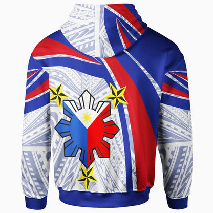 Philippines Hoodie - Polynesian Pattern With Flag-Myprintsy