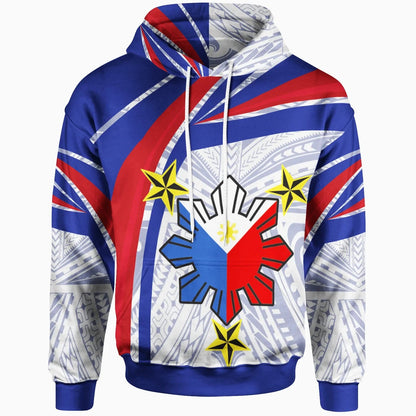 Philippines Hoodie - Polynesian Pattern With Flag-Myprintsy