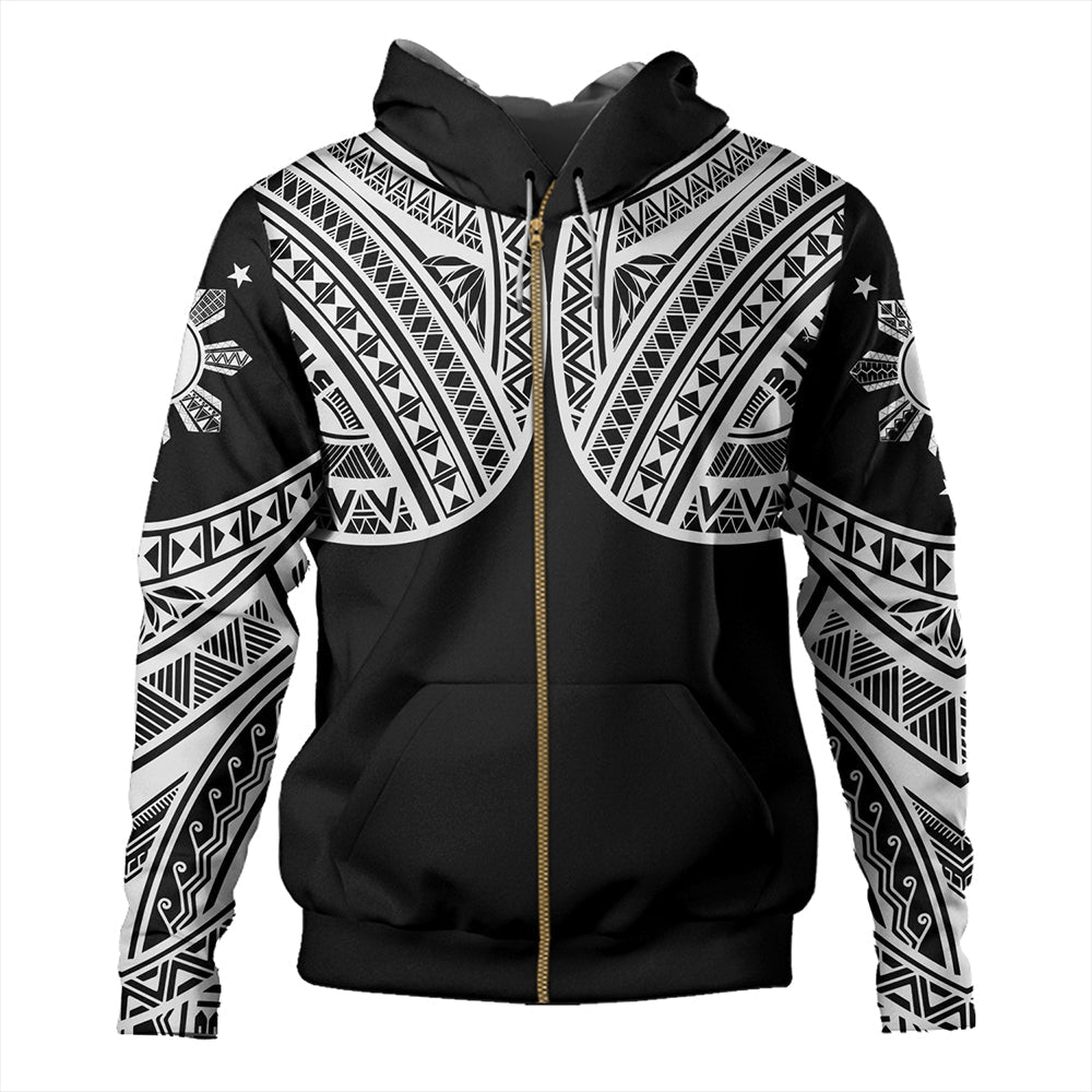 Philippines Hoodie Sun Star Warrior Style White-Myprintsy