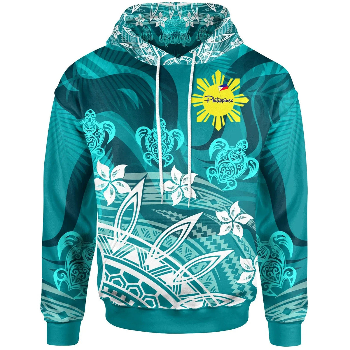 Philippines Hoodie - Turtle Around Flower-Myprintsy