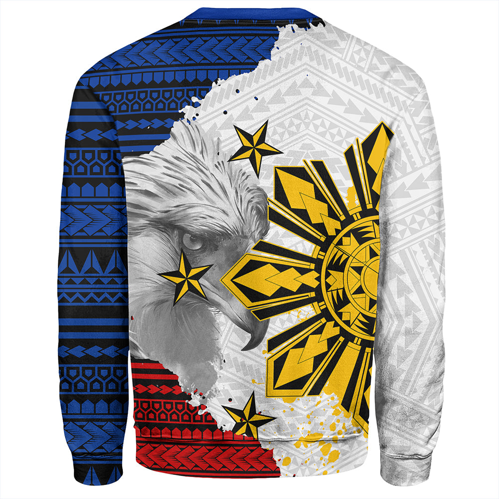 Philippines Sweatshirt Eagles Filipino Sun Flag Grunge Style-Myprintsy