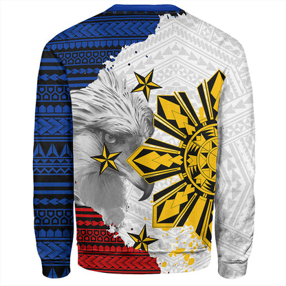 Philippines Sweatshirt Eagles Filipino Sun Flag Grunge Style-Myprintsy