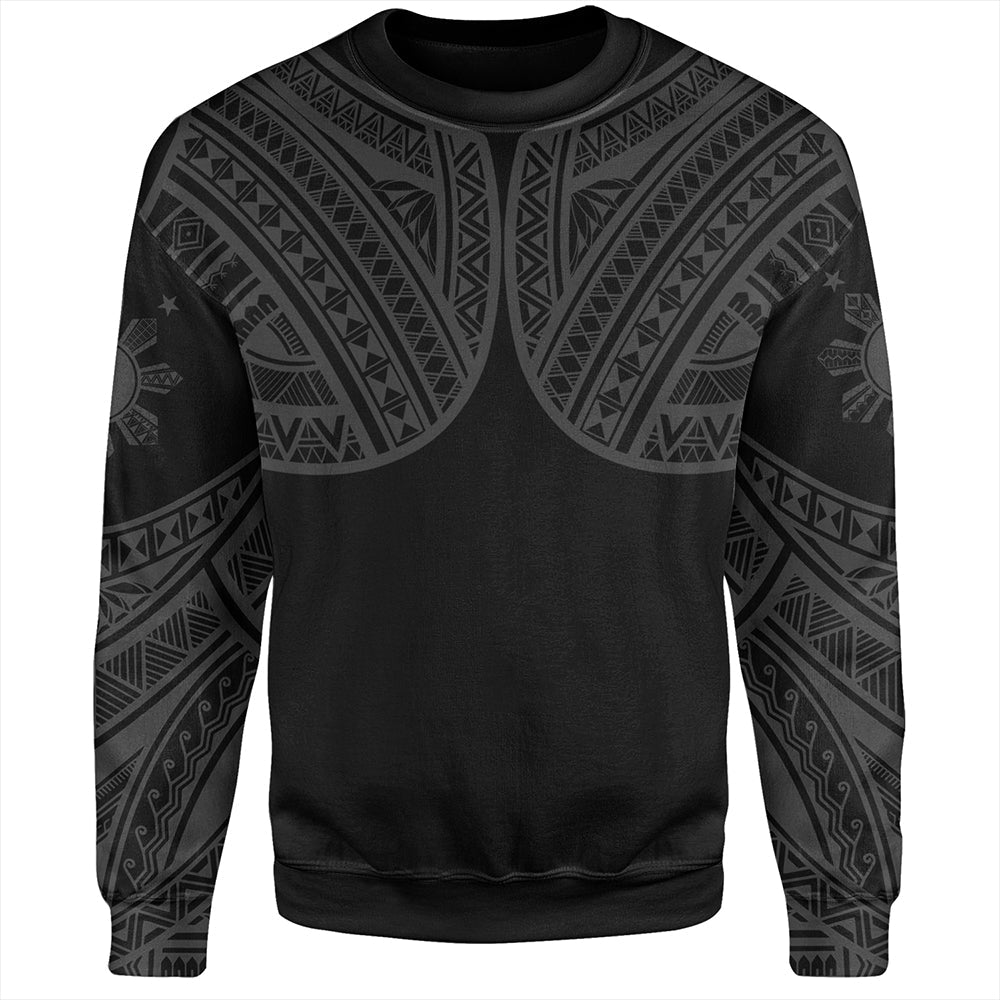 Philippines Sweatshirt Sun Star Warrior Style Gray-Myprintsy