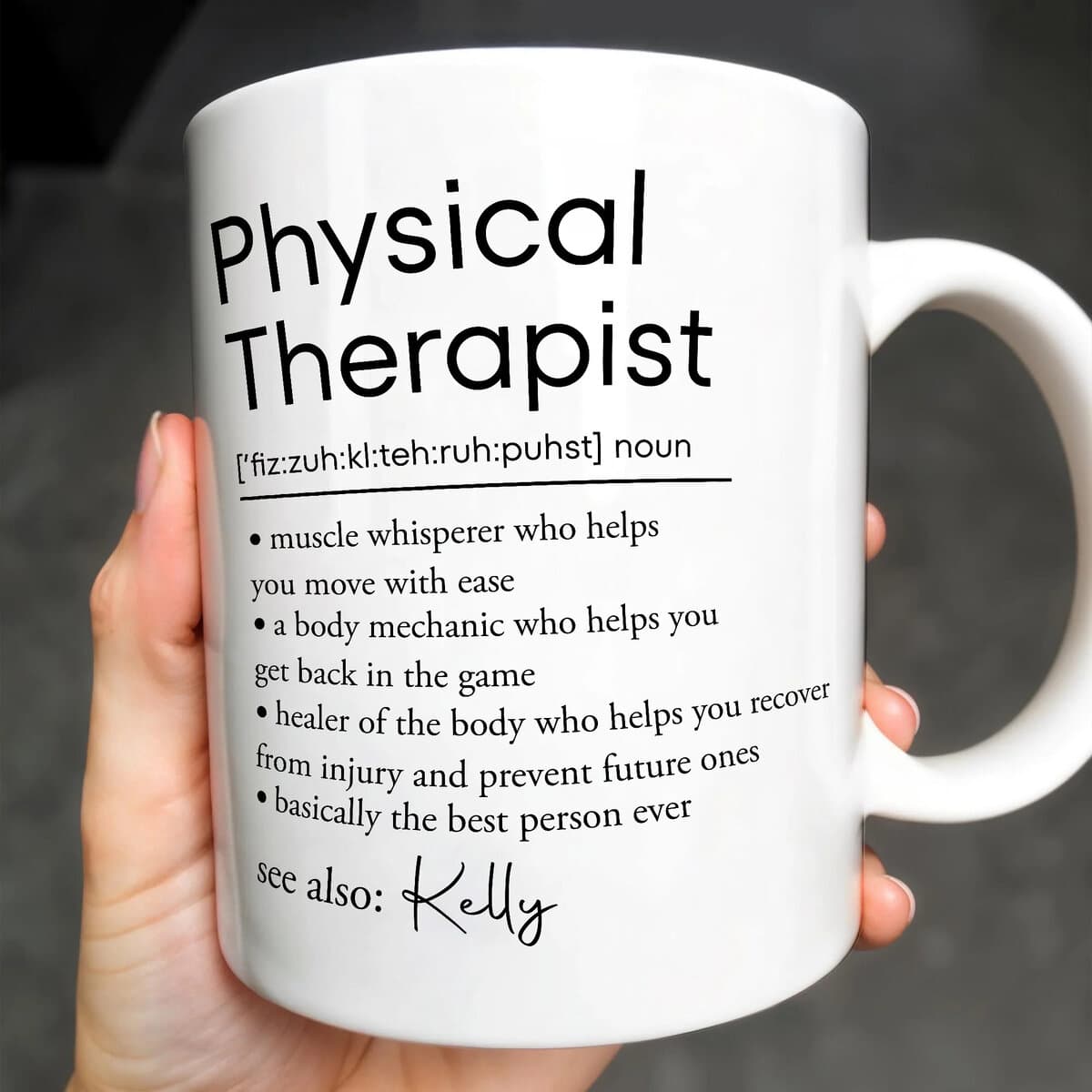 Physical Therapist Healer Of The Body Who Helps You Recover Mug - Personalized Coffee Mug - Gift For PT and PT Lovers-Myprintsy