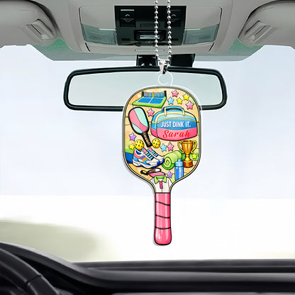 Pickleball Gifts For Her - Personalized Pickleball Acrylic Car Hanger-Myprintsy