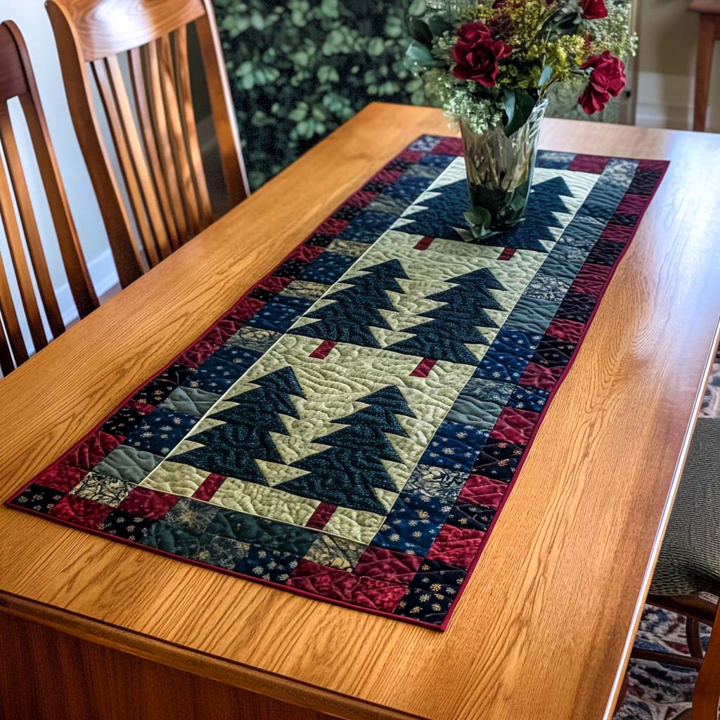 Pine Forest Charm Quilted Table Runner VTQ-Myprintsy