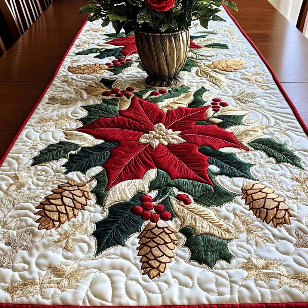 Pinecone Bliss Quilted Table Runner VTQ-Myprintsy