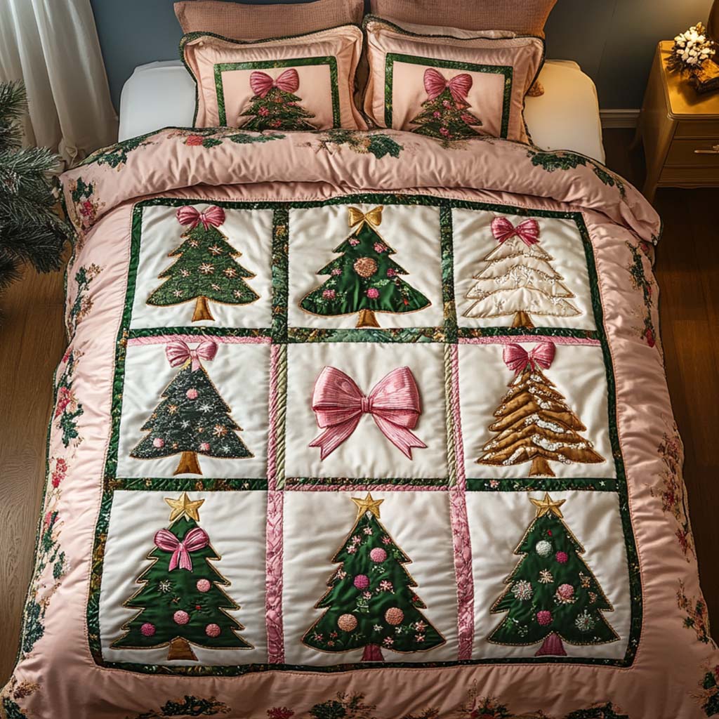 Pink Elegance -Piece Quilted Bedding Set VTQ-Myprintsy