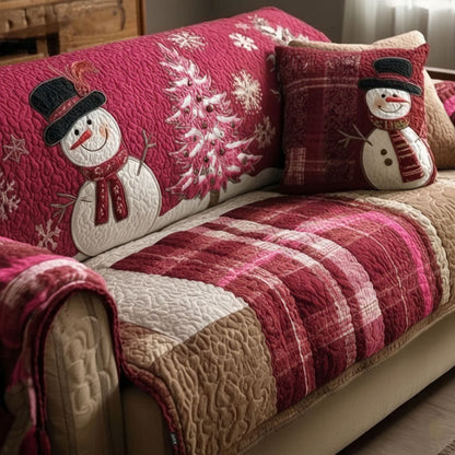Pink Frost Festive Nights Quilted Sofa Cover VTQ-Myprintsy