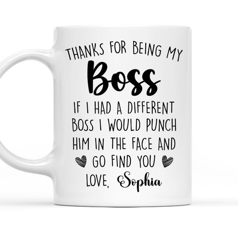 Thanks For Being My Boss - Personalized Coffee Mug