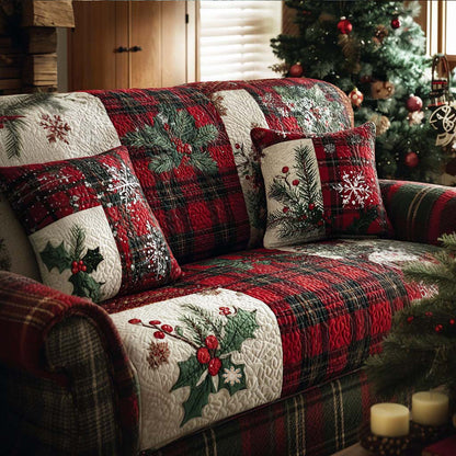 Plaid Flannel Quilted Sofa Cover VTQ-Myprintsy