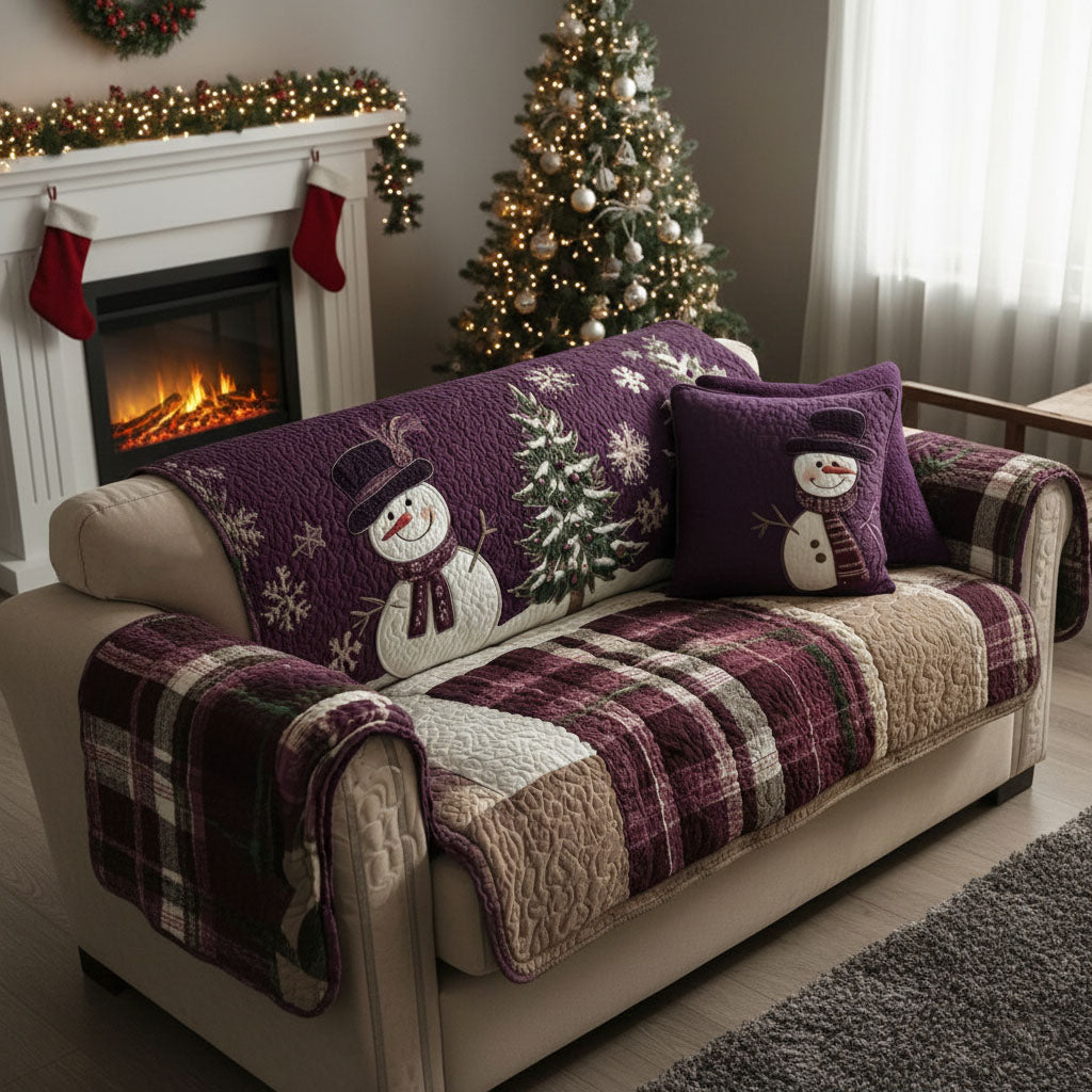 Plum Joy Festive Nights Quilted Sofa Cover VTQ-Myprintsy