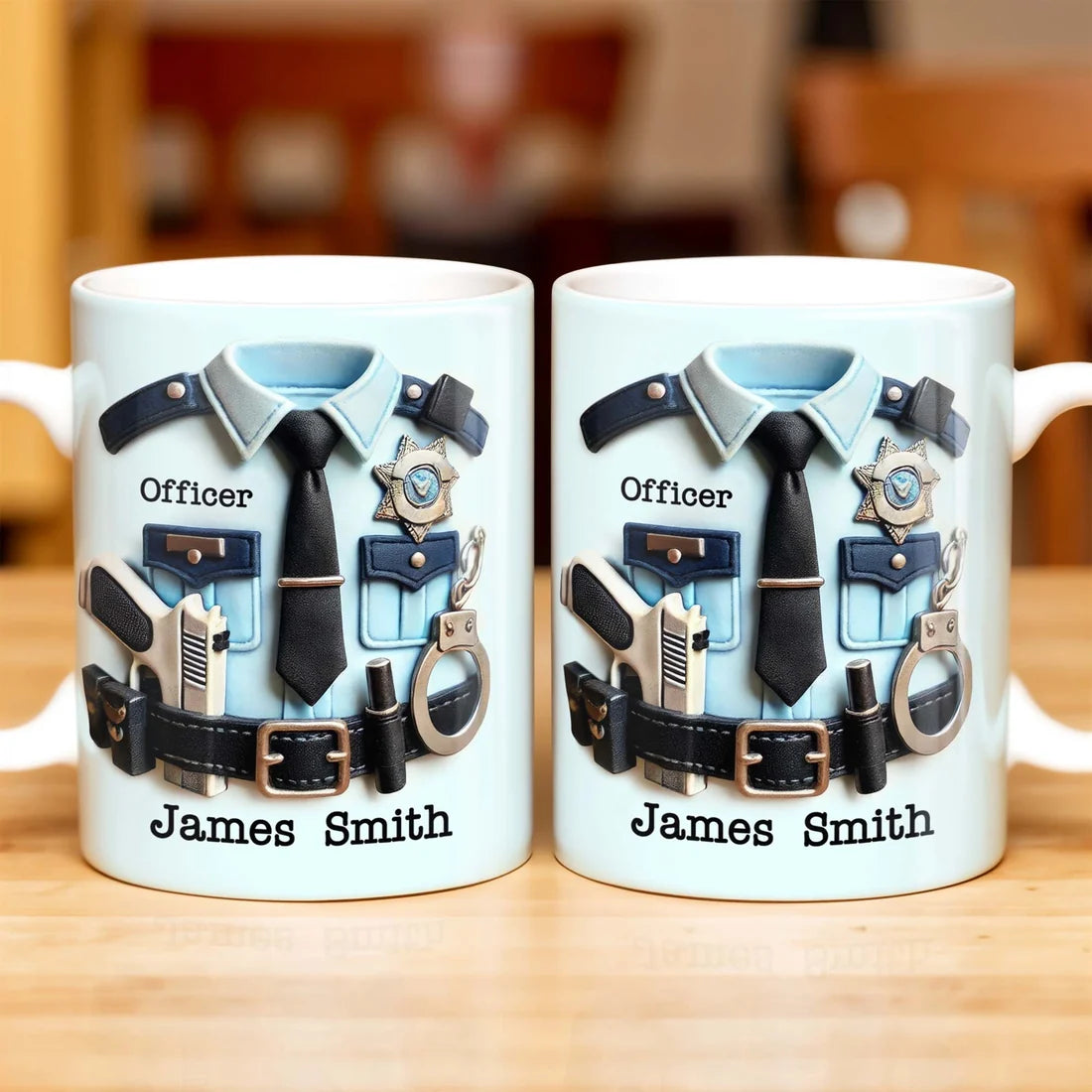 Police Officer Uniform - Personalized Ceramic Mug - Gift for Law Enforcement Officers-Myprintsy