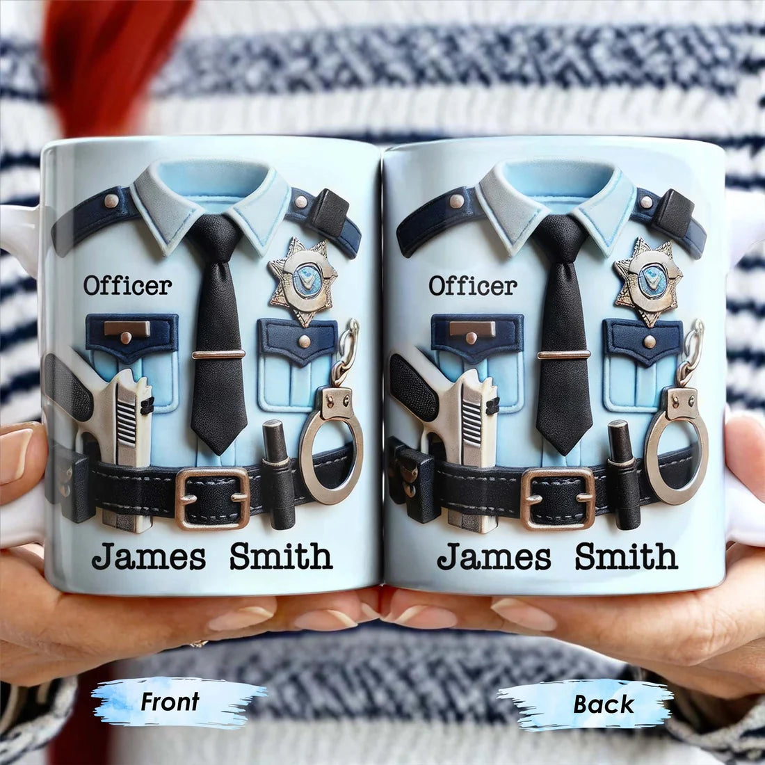 Police Officer Uniform - Personalized Ceramic Mug - Gift for Law Enforcement Officers-Myprintsy