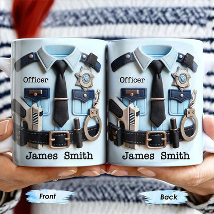 Police Officer Uniform - Personalized Ceramic Mug - Gift for Law Enforcement Officers-Myprintsy