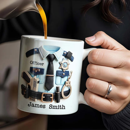 Police Officer Uniform - Personalized Ceramic Mug - Gift for Law Enforcement Officers-Myprintsy
