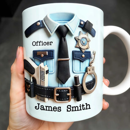 Police Officer Uniform - Personalized Ceramic Mug - Gift for Law Enforcement Officers-Myprintsy