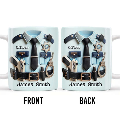 Police Officer Uniform - Personalized Ceramic Mug - Gift for Law Enforcement Officers-Myprintsy